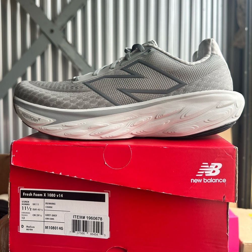 New Balance Gray and White Fresh Foam X 1080 v14
